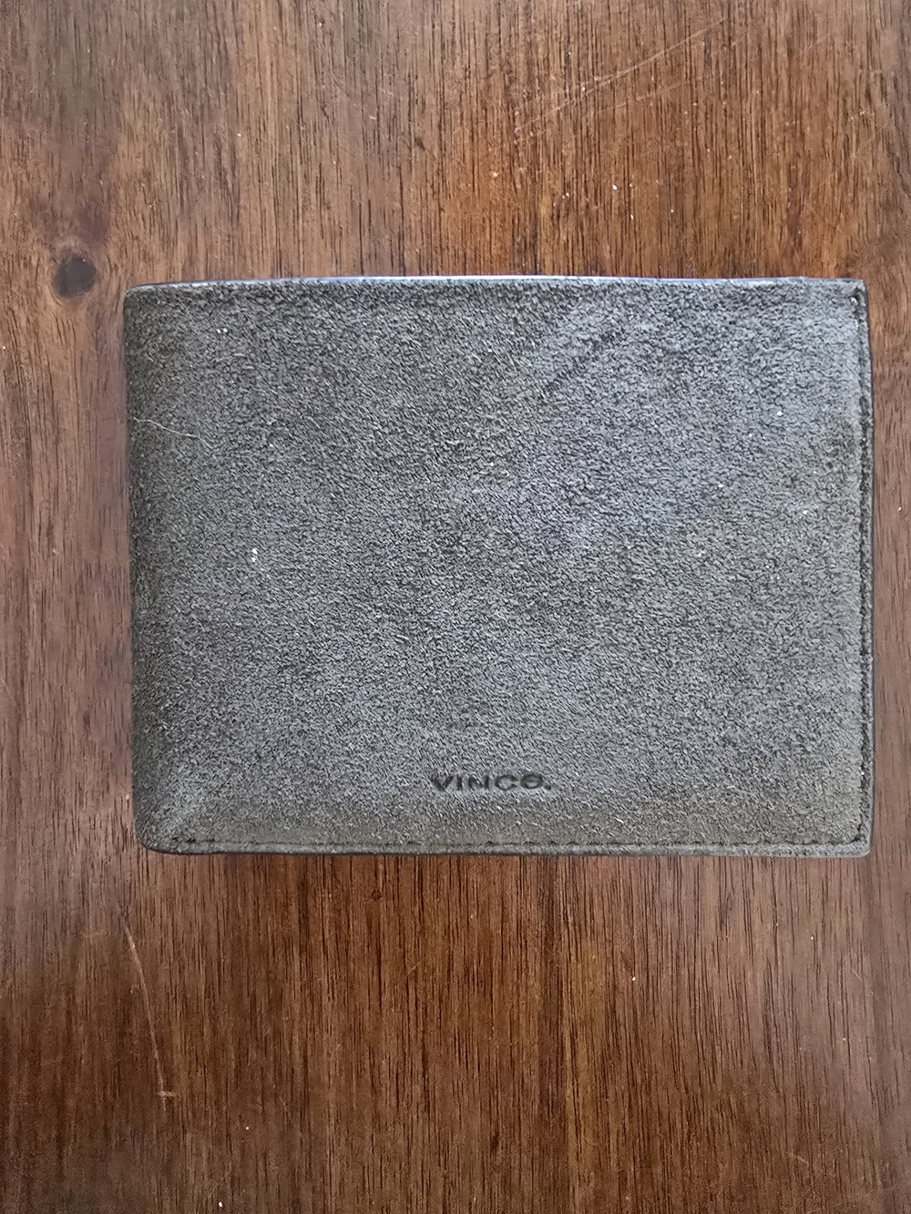 Vince Grey Suede Bi-Fold Men's Wallet